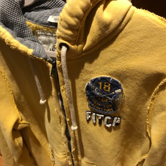 AUTHENTIC VINTAGE Y2K 🔥 ABERCROMBIE & FITCH GOLD ZIP UP HOODIE - Picture 2 of 9